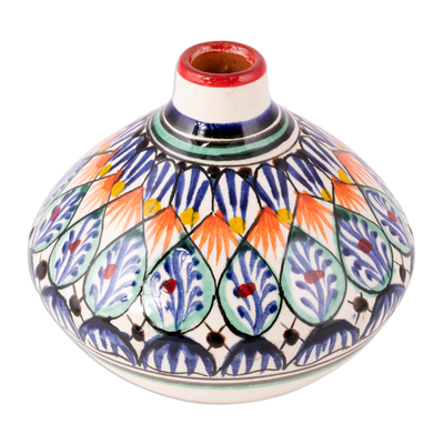 Glasierte Keramikvase - Bunt glasierte Keramikvase, handbemalt in Usbekistan