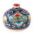Jarrón de cerámica esmaltada - Colorido Jarrón de Cerámica Esmaltada con Motivos Florales Pintados a Mano