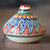 Glasierte Keramikvase - Glasierte Keramikvase mit handbemalten Motiven aus Usbekistan