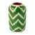 Glasierte Keramikvase - Usbekische handbemalte glasierte Keramikvase mit Ikat-Motiv in Grün