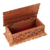 Wood jewellery box, 'Secret Bouquet' - Hand-Carved Floral Natural Brown Elm Tree Wood jewellery Box