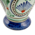 Ceramic vase, 'Peacock's Tail' - Uzbek Ceramic Vase Hand-Painted with Peacock's Tail Motif