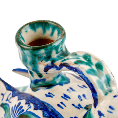 Pfeifgefäß aus Keramik - Usbekisches handbemaltes pfeifendes Gefäß aus Keramik in Entenform