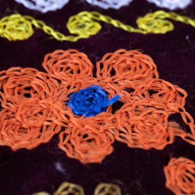 Embroidered silk bedspread, 'Suzani Magic' (twin) - Traditional Floral Embroidered Silk Bedspread (Twin)