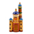 estatuilla de madera - Minaretes tradicionales de madera de pino y abedul pintados a mano