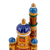 Wood figurine, 'Dushanbe Minarets' - Hand-Painted Traditional Pine and Birch Wood Minarets