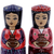 Figuritas de madera, (juego de 2) - Conjunto de dos figuras de madera de niñas tradicionales en azul y rojo