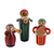 Figuritas de madera, (juego de 3) - Conjunto de tres figuras de músicos de madera pintadas a mano