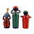 Figuritas de madera, (juego de 3) - Conjunto de tres figuras de músicos de madera pintadas a mano