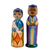 Wood figurines, 'Magnificent Marriage' (set of 2) - Set of 2 Painted colourful Wood Bride and Groom Figurines