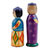 Wood figurines, 'Magnificent Marriage' (set of 2) - Set of 2 Painted Colorful Wood Bride and Groom Figurines
