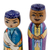 Wood figurines, 'Magnificent Marriage' (set of 2) - Set of 2 Painted Colorful Wood Bride and Groom Figurines