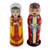 Figuritas de madera, (juego de 2) - Juego de 2 figuras de novios de madera amarilla y roja