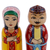 Figuritas de madera, (juego de 2) - Juego de 2 figuras de novios de madera amarilla y roja