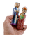 Wood figurines, 'Splendorous Marriage' (set of 2) - Set of 2 Red and Blue Wood Bride and Groom Figurines