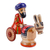 Wood figurine, 'Tajik Merchant' - Hand-Painted Red Traditional Wood Figurine of Tajik Merchant