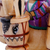 estatuilla de madera - Figura de madera tradicional pintada de comerciante y burro tayikos