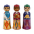 Holzfiguren, 'Tajikistan Ladies' (3er-Set) - Set aus 3 handgefertigten traditionellen mehrfarbigen Holzfiguren