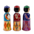 Holzfiguren, 'Tajikistan Ladies' (3er-Set) - Set aus 3 handgefertigten traditionellen mehrfarbigen Holzfiguren