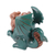 Ceramic figurine, 'Legendary Friend' - Handcrafted Green and Rosewood Ceramic Dragon Figurine