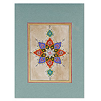 'Perla del este' - Pintura de acuarela floral tradicional estirada