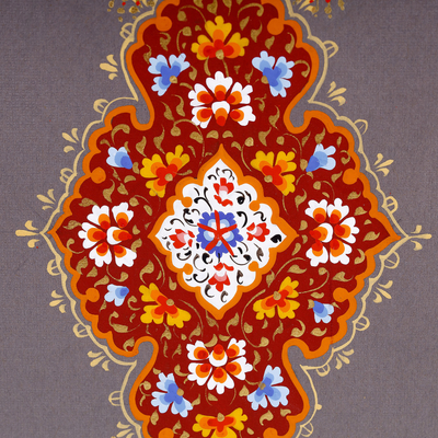 'Inspiration' - Pintura de acuarela floral tradicional estirada en rojo