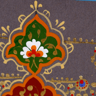 'Inspiration' - Pintura de acuarela floral tradicional estirada en rojo