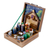 Wood nativity scene, 'Box of Miracles' - Classic Hand-Painted Nativity Scene in a Wooded Box