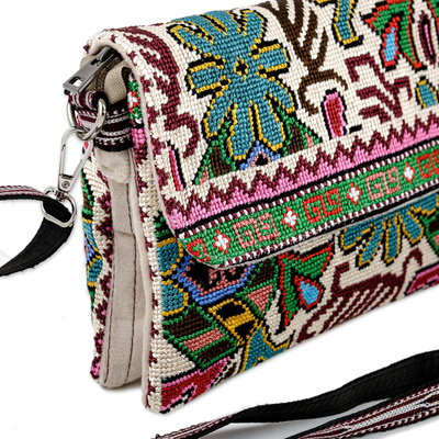 Iroki embroidered shoulder bag, 'Cool Patterns' - Hand-Embroidered Versitile Handbag from Uzbekistan