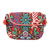 Umhängetasche mit Iroki-Stickerei - Umhängetasche aus handbestickter Susani-Baumwollmischung mit Blumen und Blättern