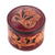 Caja decorativa de cuero - Caja decorativa de cuero repujado pintada a mano en Uzbekistán