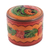 Caja decorativa de cuero - Caja Decorativa de Piel Repujada con Motivos Pintados a Mano