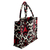 Silk velvet handle bag, 'Cherry Grandeur' - Classic Patterned Cherry and Beige Silk Velvet Handle Bag