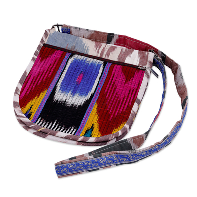 Silk ikat sling, 'Rainbow Vitality' - Handcrafted Silk Sling in Rainbow and Vibrant Hues