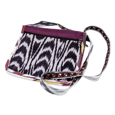 Silk ikat sling, 'Vibrant Vitality' - Handcrafted Silk Sling with colourful Ikat Patterns