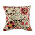 Suzani silk cushion cover, 'Palatial Spring' - Embroidered Silk Blend Cushion Cover with Floral Details