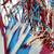 Silk ikat scarf, 'Uzbek Beauty' - Hand-Woven Fringed Silk Ikat Scarf in White Berry and Blue