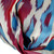 Silk ikat scarf, 'Uzbek Beauty' - Hand-Woven Fringed Silk Ikat Scarf in White Berry and Blue