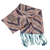 Cotton ikat scarf, 'Uzbek Trend' - Hand-Woven Cotton Scarf with Blue and Green Ikat Patterns