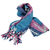 Bufanda ikat de algodón - Bufanda Ikat de algodón con flecos tejida a mano en azul, rosa y blanco