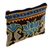 Neceser de seda bordado - Neceser de seda con bordado floral Iroki en azul y marrón