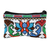 Iroki embroidered cosmetic bag, 'Cool Winter Garden' - Uzbek Floral-Themed Hand-Embroidered Cosmetic Bag