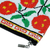 Hand-embroidered cosmetic bag, 'Cool Red Pomegranate' - Iroki Embroidered Pomegranate Cosmetic Bag