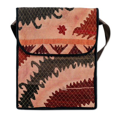 Suzani bestickte Tablet-Tasche - Tablet-Tasche aus Baumwollmischung, handbestickt im Suzani-Stil