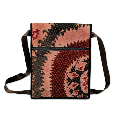 Suzani embroidered tablet bag, 'Chic Charm' - Cotton Blend Tablet Bag Hand-Embroidered in Suzani Style