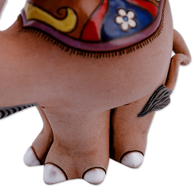 Ceramic figurine, 'Happy Camel' - Handcrafted Ceramic Camel Figurine from Uzbekistan