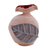Jarrón decorativo de cerámica - Jarrón decorativo de cerámica con hojas y espirales en rojo y marrón