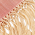 Seidenschal - Handgewebter gestreifter rosa Seidenschal mit Fransen