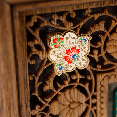 'Caravan III' - Escena folclórica en estilo artístico en miniatura de laca tradicional uzbeka
