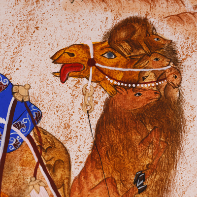'Camel' - Traditional Watercolor on Paper Camel Painting in Warm Hues